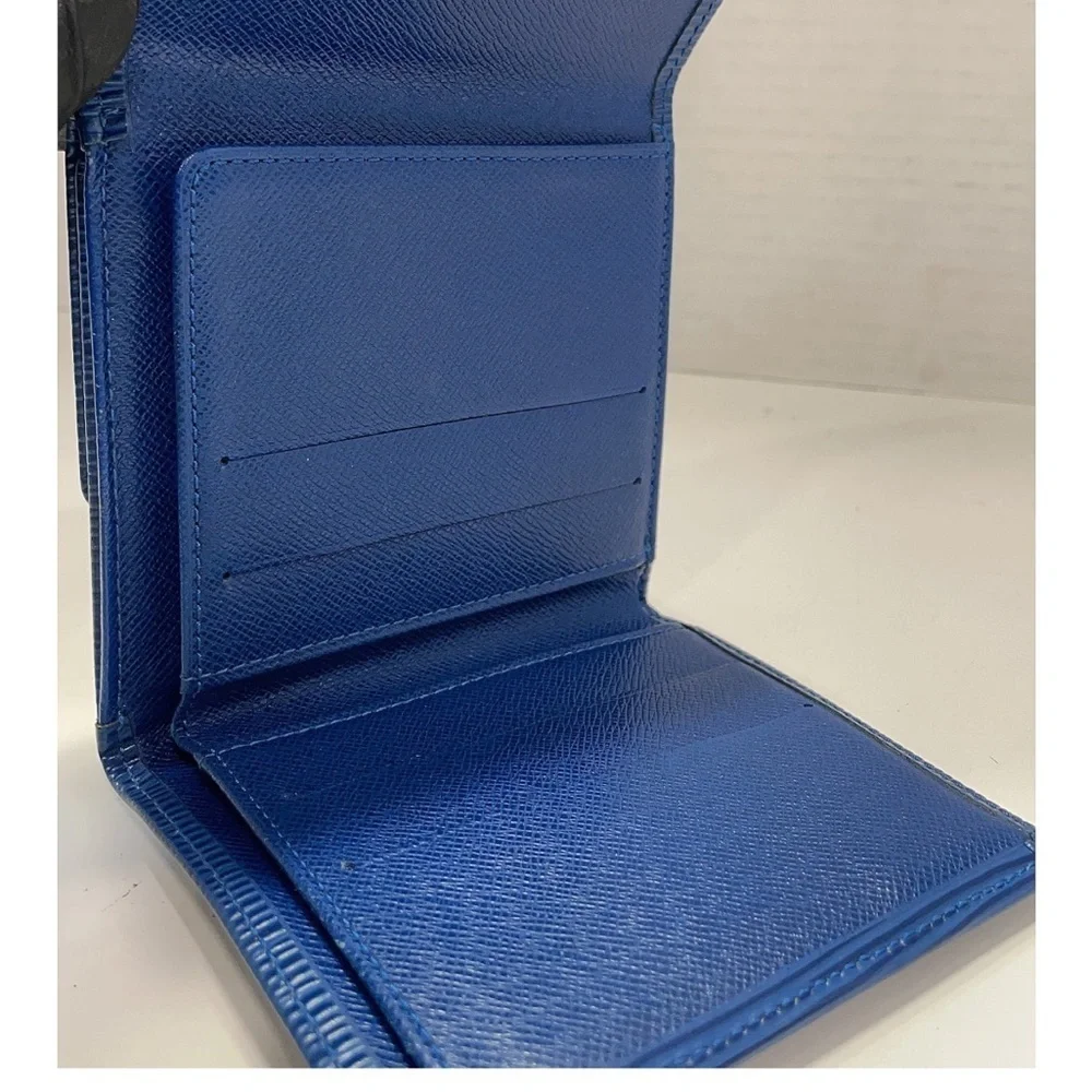 Louis Vuitton Blue Epi Leather Tri Fold Wallet